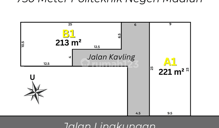 Tanah Kavling Murah Madiun, 650 Meter Rri Madiun 1