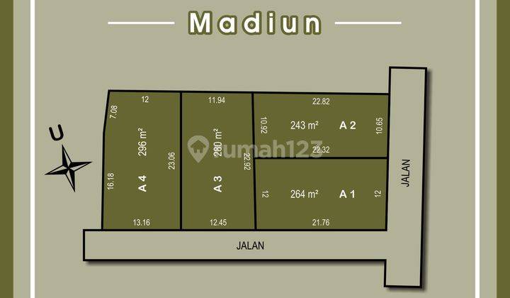 Jual Cepat Tanah Murah Madiun Patihan 1 Jt an m2 Dekat Stasiun Madiun 1