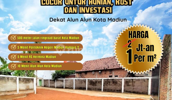 TANAH DIJUAL MURAH MADIUN 100 JUTAAN DEKAT ALUN ALUN 2