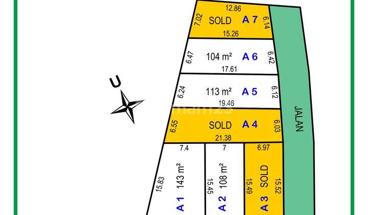 Tanah di Jalan Makam 3 Wayut, Madiun SHM 104 m² 2