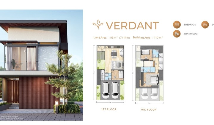 Rumah Modern 2 Lantai Tipe Verdant by Cluster Laguna di Sawangan 2