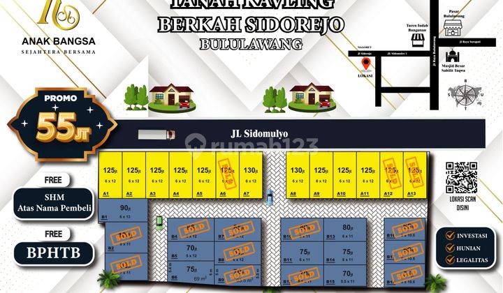 Tanah Residensial Siap Bangun di Jl Sidomulyo Bululawang 2