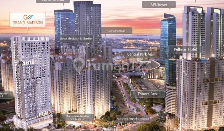 Apart dijual, LB:52M2, 2 BR, kondisi bagus, Aprt GRAND MADISON, Central Plaza, Jakarta Barat 2