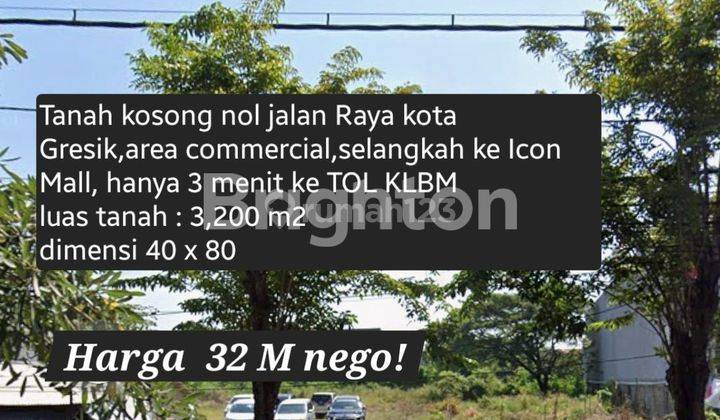 JARANG ADA! NOL JALAN RAYA LUAS TANAH LEGA. DIKOTA GRESIK COMMERCIAL AREA COCOK UNTUK PEBISNIS DAN INVESTOR 1