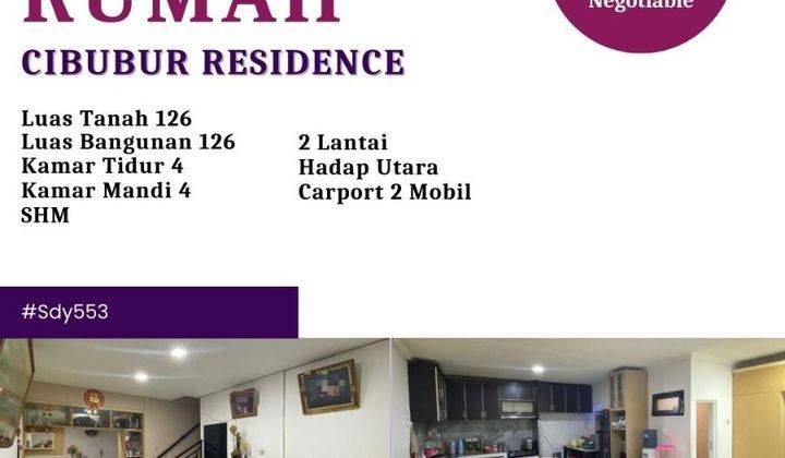 Dijual Rumah 2 Lantai Di Cibubur Residence Dekat Fasilitas Umum 1