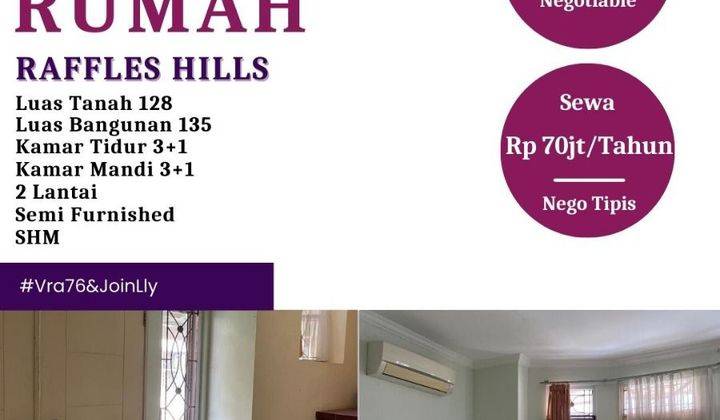 Dijual Rumah Dengan Lingkungan Yang Nyaman Di Raffles Hills 1