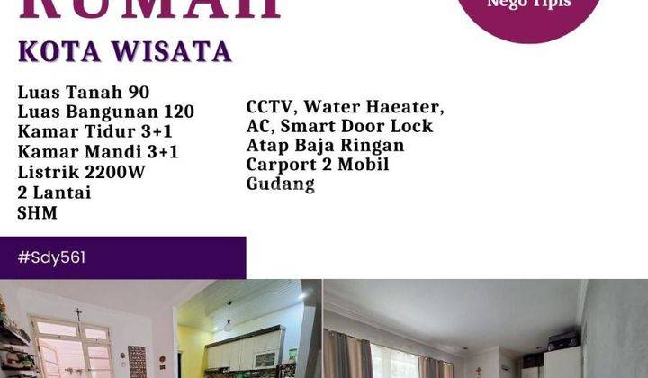 Dijual Rumah Siap Huni 2 Lantai Di Kawasan Kota Wisata 1