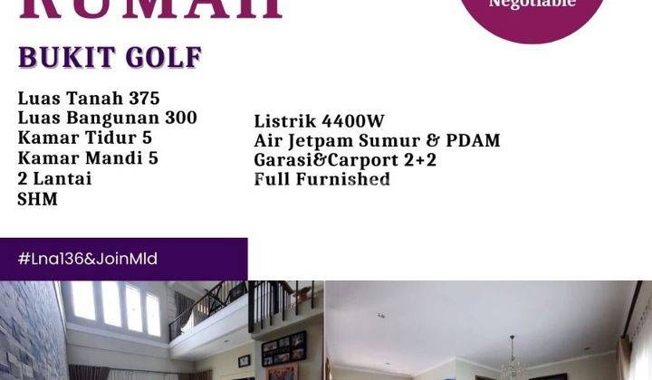 Dijual Rumah Full Furnished Di Bukit Golf 1