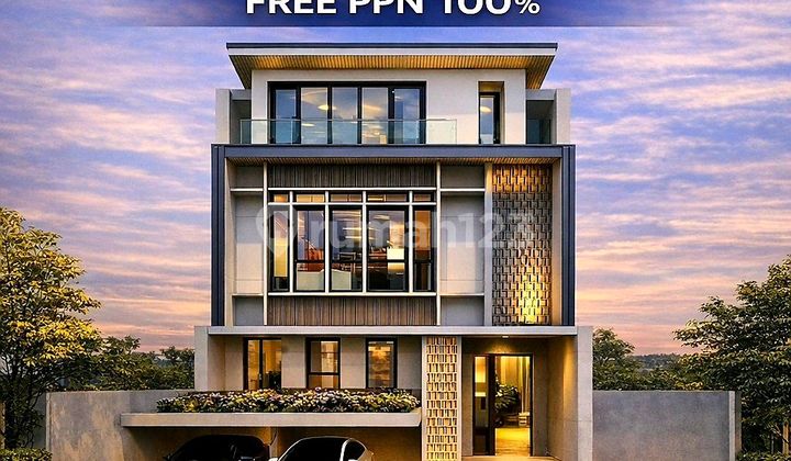 3-Story House in Puri Indah Area, West Jakarta, 100% Free VAT