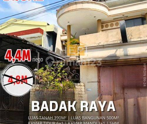 Rumah 2 Lantai Luas Bonus Ruang Usaha Di Pinggir Jalan Badak Raya 2