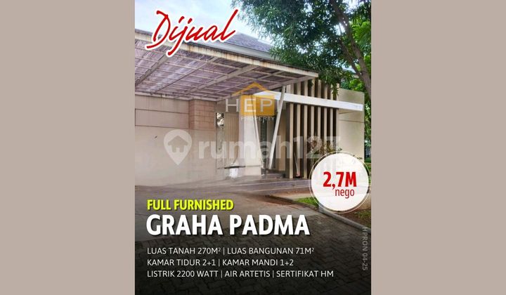 Rumah Dua Muka Hook Full Furnished Di Graha Padma Semarang 2