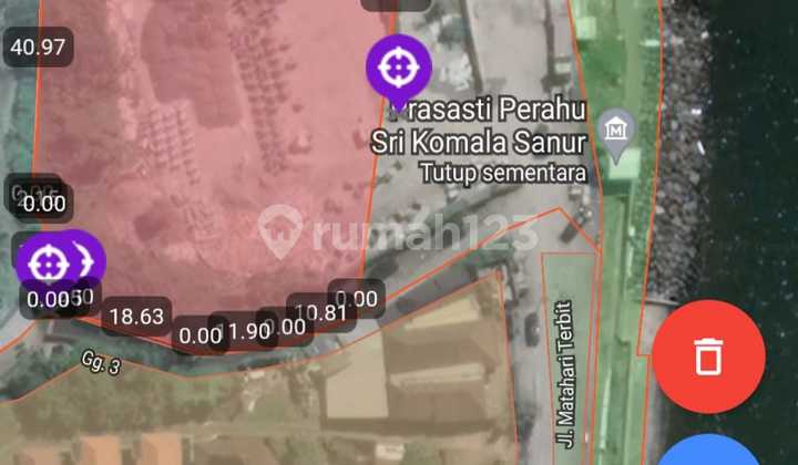 TANAH SEWA SANGAT STRATEGIS DIKAWASAN DERMAGA MATAHARI TERBIT SANUR DENPASAR BALI