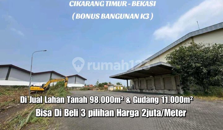 Di Sewakan/ di Jual Gudang dan Lahan Tanah Cikarang Lt.9,8Ha Kawasan Industri Siap Pakai Lokasi Karangsari Lemah Abang Tepi Jalan Raya Propinsi Bekasi,Cikarang Timur Jawa Barat.#Hamdan