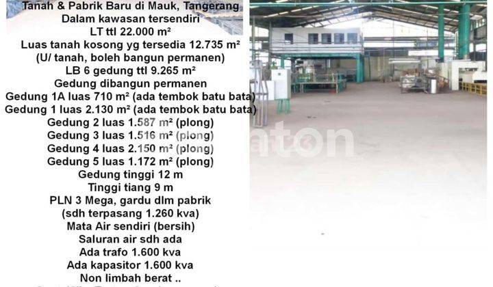 Pabrik Baru Tanah Luas Jual/sewakan Jl.mauk M Toha Periuk Jaya Jatiuwung Kota Tangerang 2