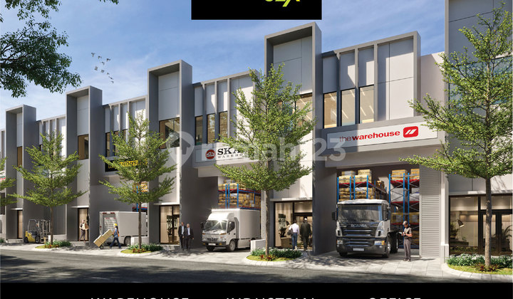 Gudang Office 2 lantai HGB jalur distribusi Samarinda Balikpapan