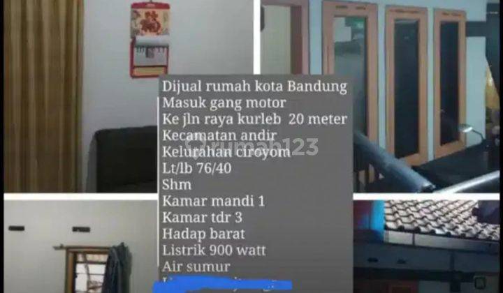 Jual Rumah Murah Strategis Dekat Jalan Raya Andir Ciroyom Bandung 1