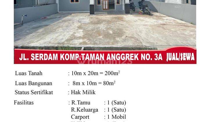 Rumah Sewa Jalan Serdam Taman Anggrek Pontianak 1