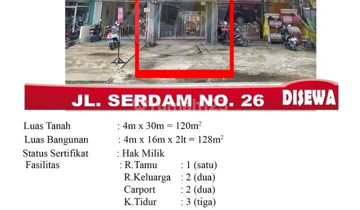 Ruko Tepi Jalan Serdam Pontianak 1