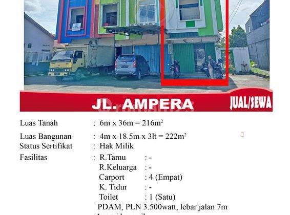 Ruko Sewa 3 Lantai Tepi Jalan Ampera Hook 1