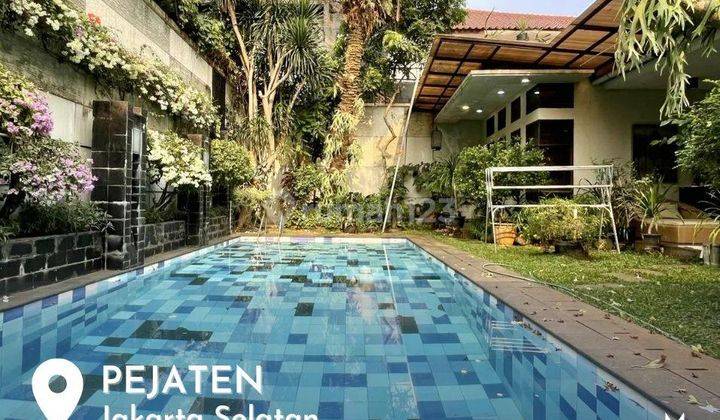 For Sale Rumah Siap Huni2 Lantai Private Pool, Halaman Luas Pejaten Jakarta Selatan 1