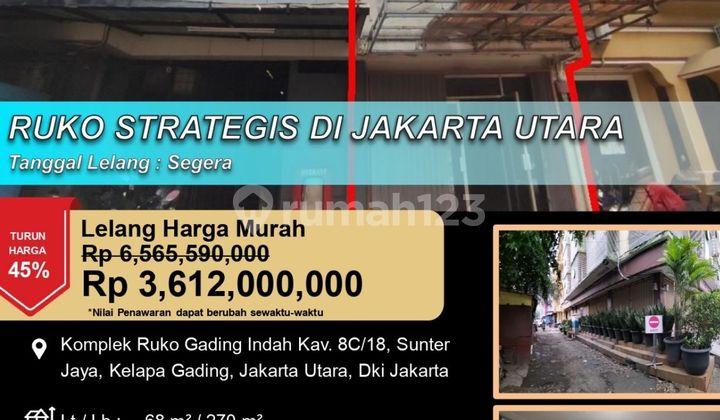 Ruko 4 Lantai Strategis di Kelapa Gading Jakarta Utara