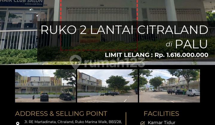 Ruko 2 Lantai Lokasi Strategis di Tengah Kota Palu