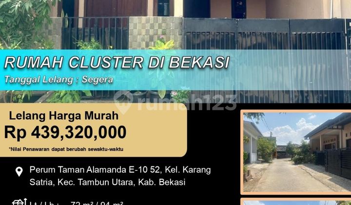 Rumah Cluster Nyaman dan Asri di Tambun Utara