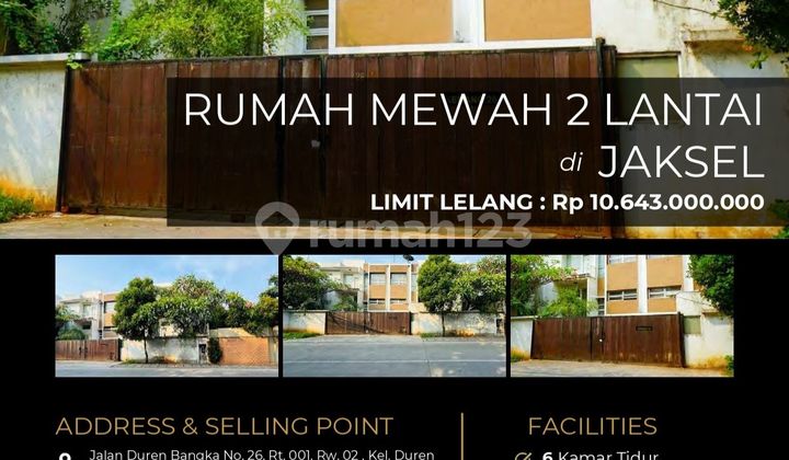 Rumah Mewah 2Lt, Kolam Renang, Strategis di Pancoran