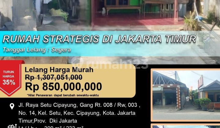 Rumah Letak Strategis Luas di Cipayung Jakarta Timur