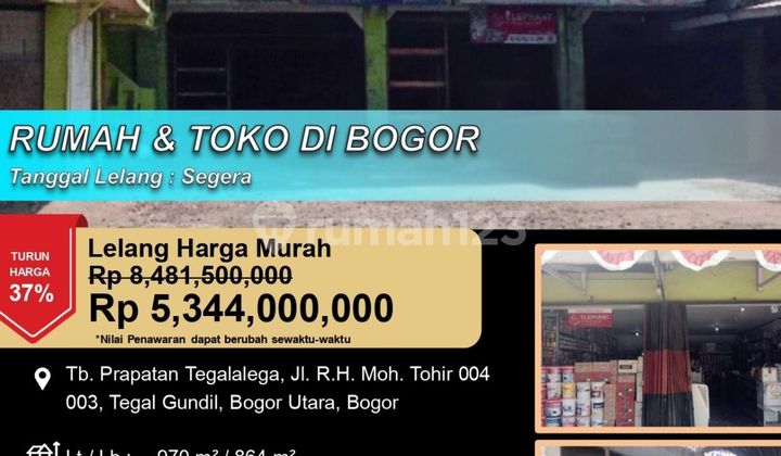 Rumah dan Toko Bangunan Tengah Kota Bogor 1