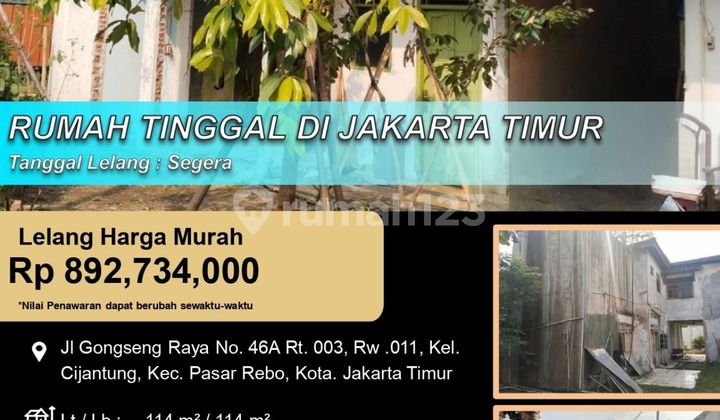 Rumah Tinggal Lokasi Strategis di Pasar Rebo Rumah Tinggal Lokasi Strategis di Pasar Rebo