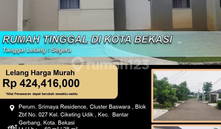 Rumah Hunian Minimalis Jalan di Depan Luas di Kota Bekasi