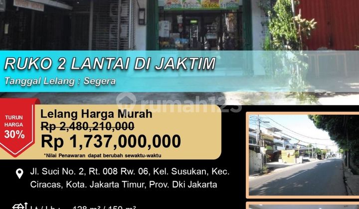 Ruko 2 Lantai di Lokasi Strategis Pusat Keramaian di Ciracas