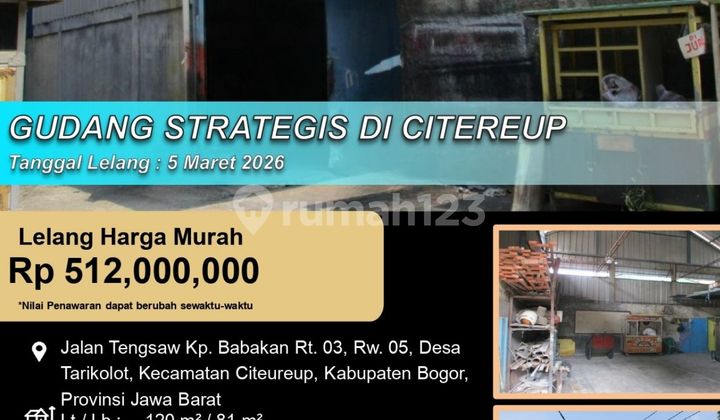 Strategic Warehouse Suitable for Workshop in Citeureup Strategic Warehouse Suitable for Workshop in Citeureup