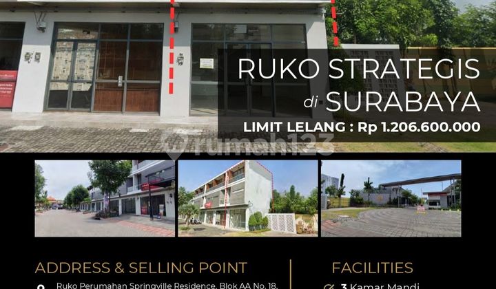 Ruko Baru 3Lantai Lokasi Strategis di Kota Surabaya