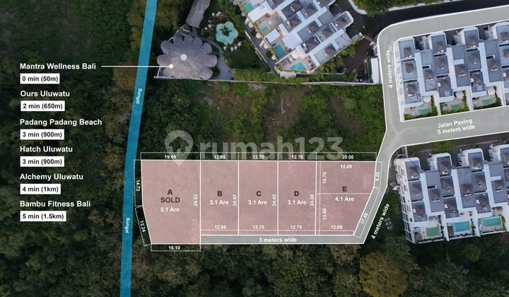 Land For Lease Di Pecatu Dekat Pantai Padangan Padang 