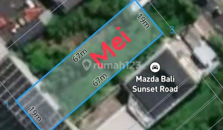 Tanah Premium dan Strategis Pinggir Jalan Utama Sunset Road, Bali 1