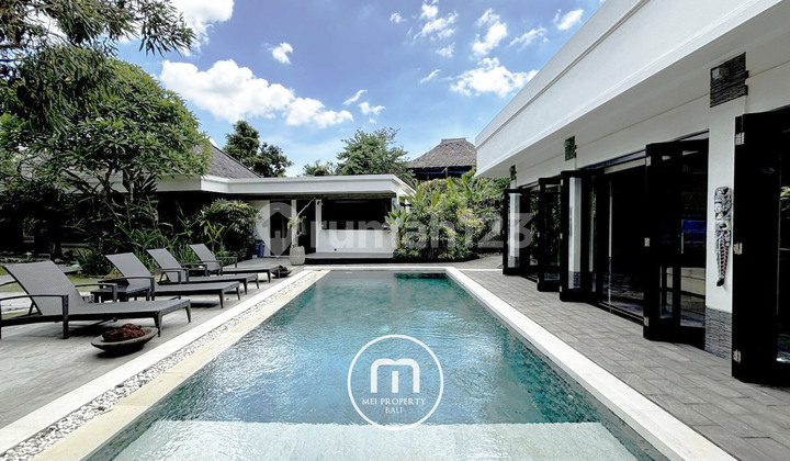 Balinese Modern Tropical Riverside Villa in Sanur, Bali with Large Tropical Garden