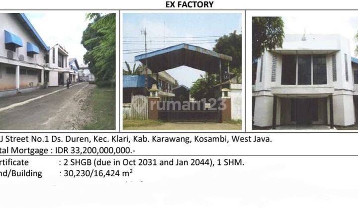 DIJUAL. MURAH. EX PABRIK di KLARI KOSAMBI, KARAWANG TIMUR 1