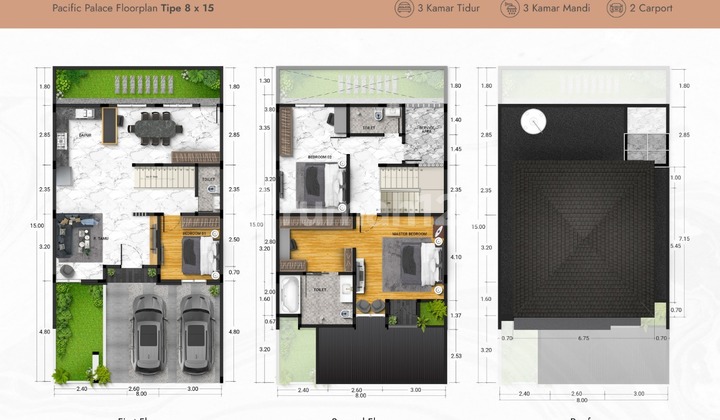 Dijual Rumah Baru Lebar 8 Komplek Pacific Palace Daerah Sunggal 