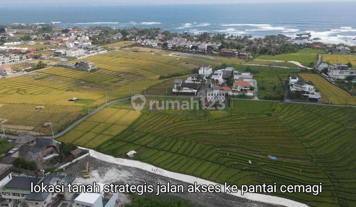 Tanah view sawah kawasan villa mewah di jalan pantai Cemagi 1