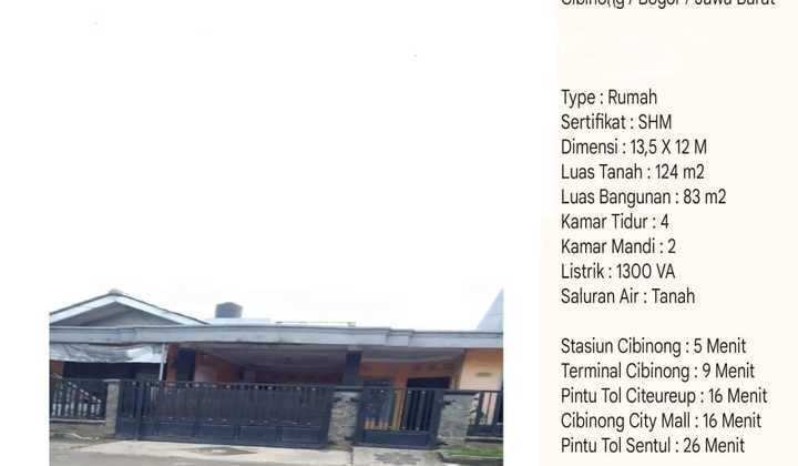 Dijual Cepat 2 Rumah Jadi 1 Rumah Cibinong/Bogor / Jawa Barat Dijual Cepat 2 Rumah Jadi 1 Rumah Cibinong/Bogor / Jawa Barat