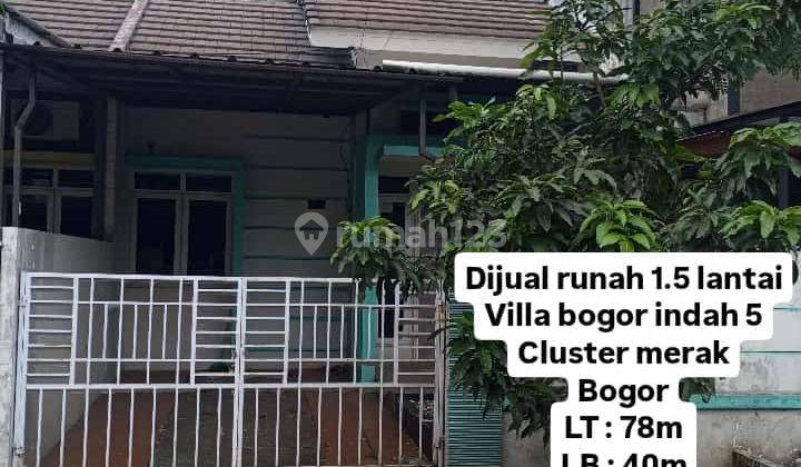 tampak depan dijual rumah villa bogor indah