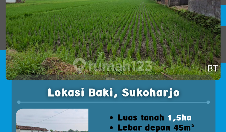 Tanah Hadap Selatan Baki Sukoharjo  1