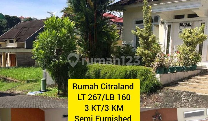 Quick Sale, Low Price Wide House Land 264 Citraland, 1 Floor, Semi Furnished Cluster Victoria Park 1