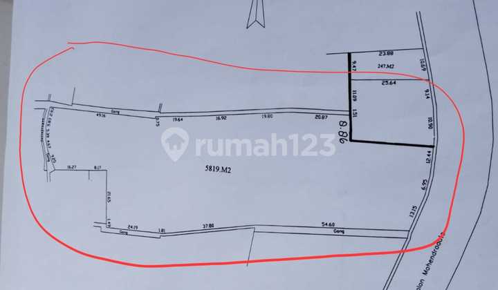 Tanah Komersial 58 Are Di Jalan Utama Mahendradata Denpasar Shm