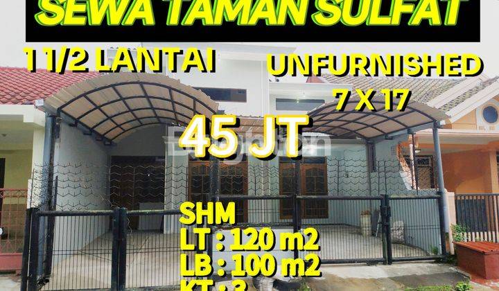 *RUMAH 1 1/2 LANTAI, HIGH CIELING, SIAP HUNI, LOKASI STRATEGIS, TAMAN SULFAT, MALANG KOTA, JAWA TIMUR* 1