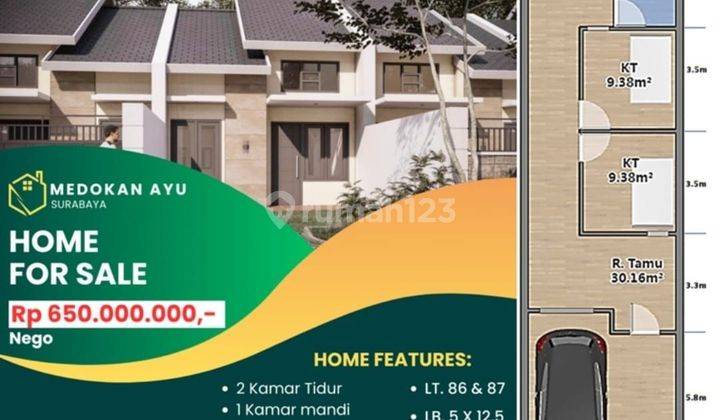 Dijual Rumah 1 Lantai New Gress Ada 4 Unit Di Medokan Ayu Shm 1