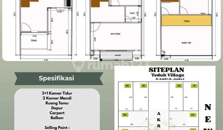 Rumah Baru Harga Mulai 550 Jut Samapi 750 Juta