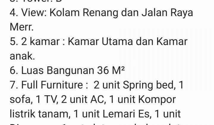 Jual/Sewa Gunawangsa Merr 2BR 2